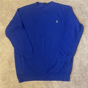 Men’s Ralph Lauren Blue Crewneck Sweatshirt with Ribbed Details